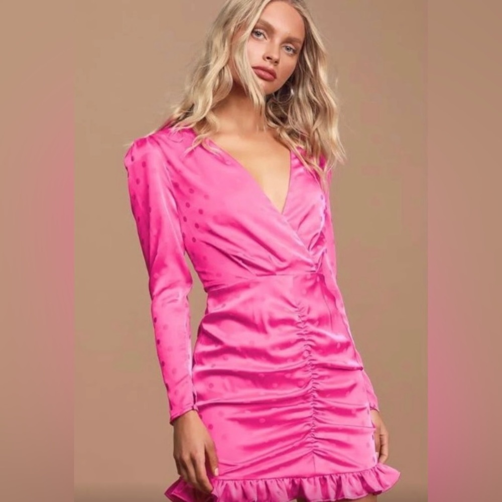 Phoenix Jacquard Satin Polka Dot Mini Dress